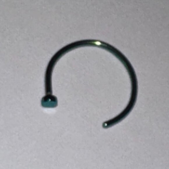 Green 5/16 20 Gauge Titanium Plated Hoop Nose Rings - Picture 1 of 6